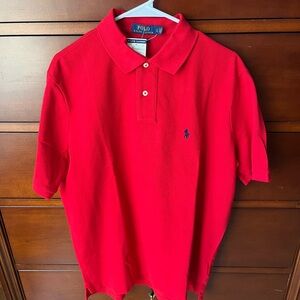 NWT Polo Ralph Lauren Classic Red Polo Shirt with Navy Logo